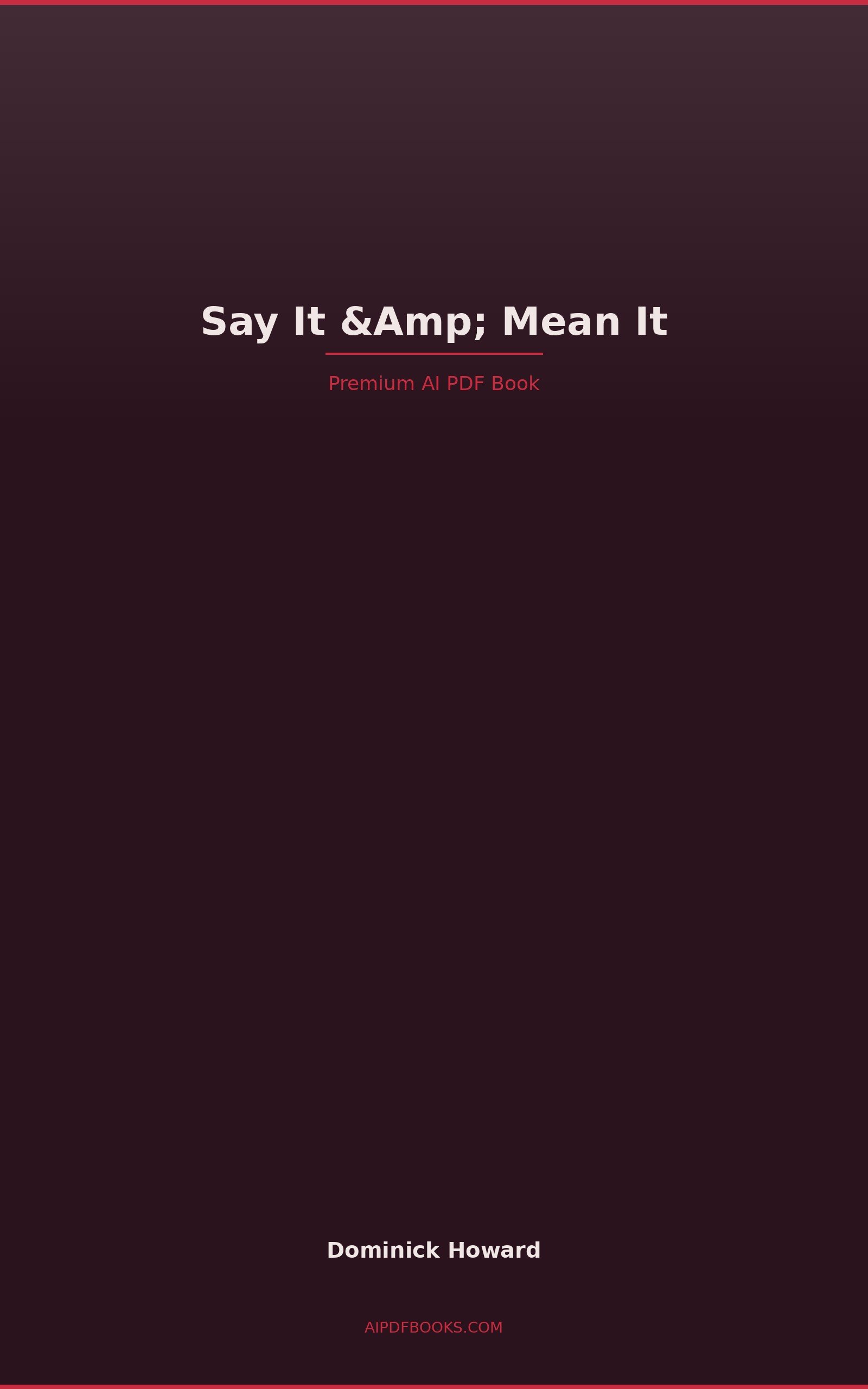 Say It & Mean It cover