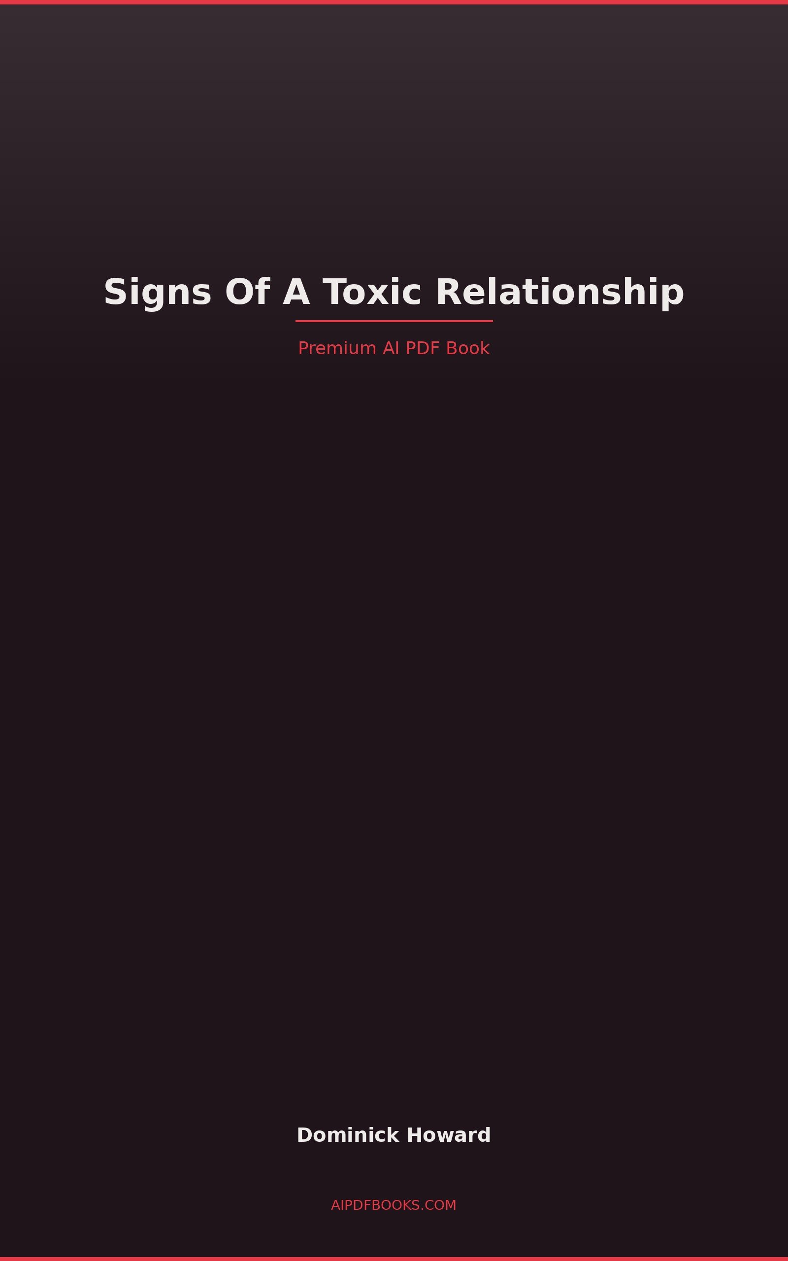 Signs Of A Toxic Relationship cover